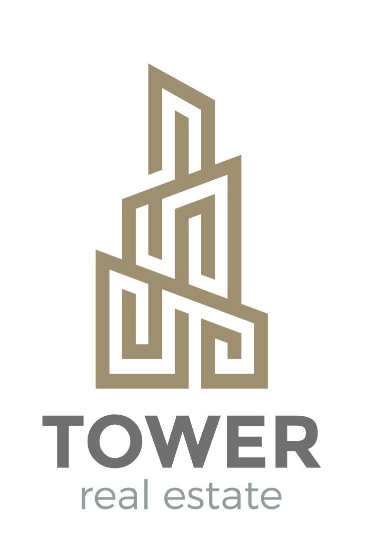 Real Estate Logo Skyscraper Business abstract design vector template Linear.
Commercial property Building construction finance Logotype concept outline icon.