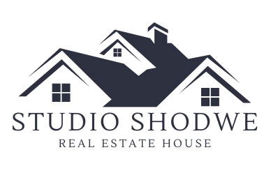 Black and Cream Modern Real Estate House Logo