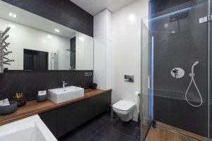 layout of a modern bathroom